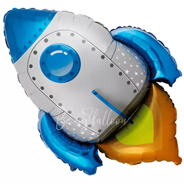30" Воздушный шар Ракета синего цвета
