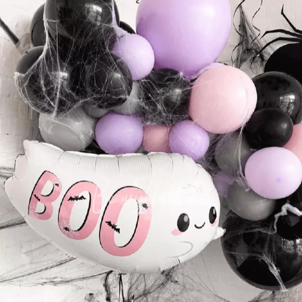 Halloween Balloon Bouquet with white Web 