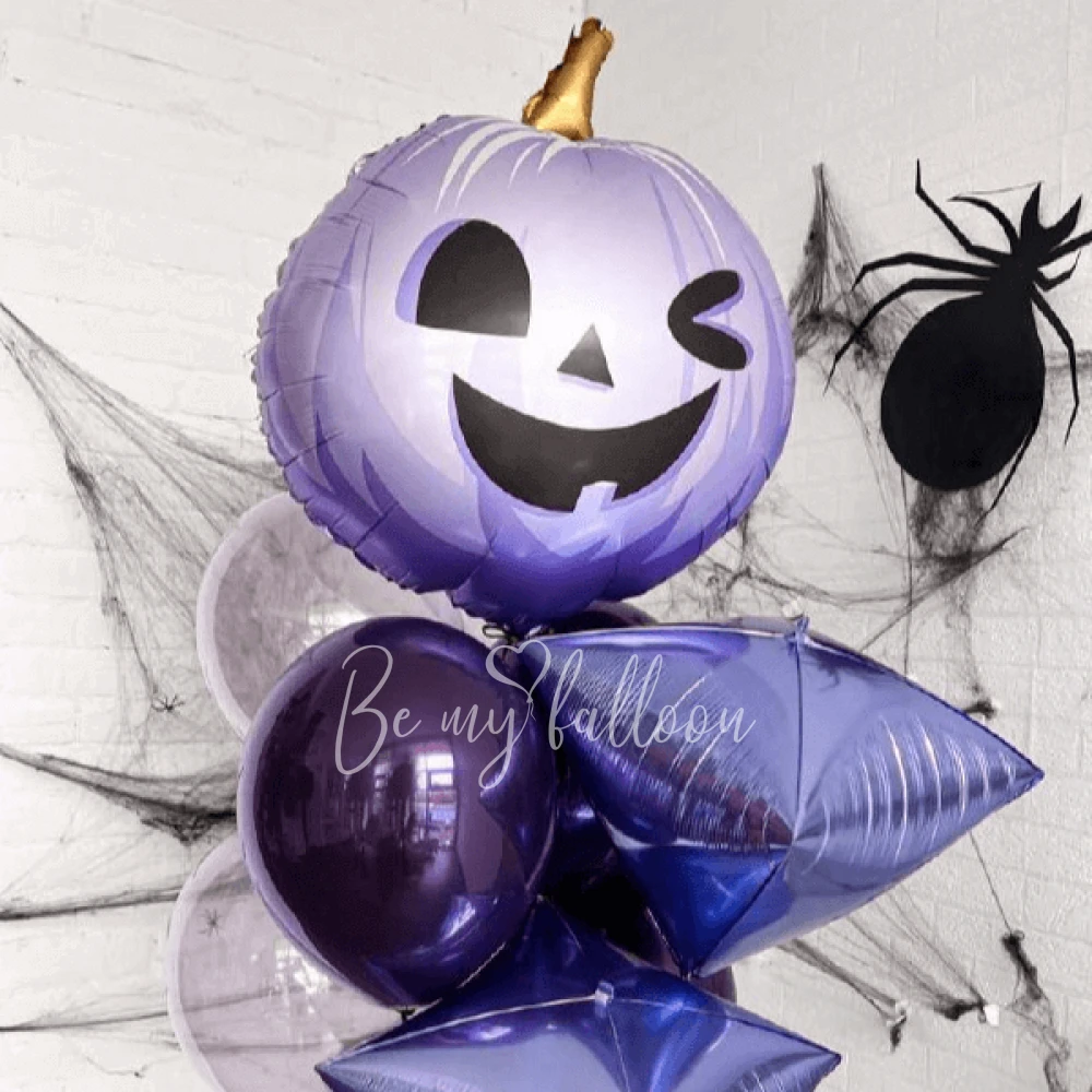 Purple Halloween Pumpkin Balloon bouquet 