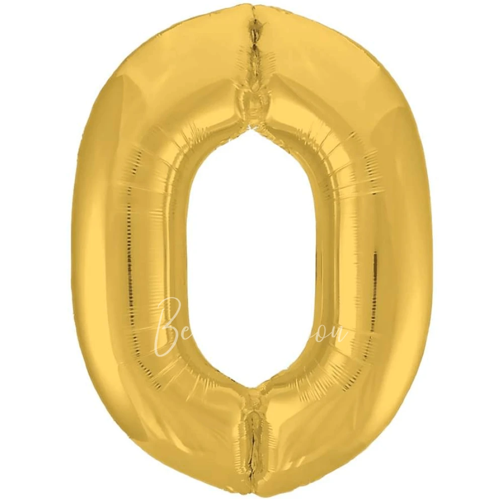 40" Helium foil gloss Gold Number 0 balloon