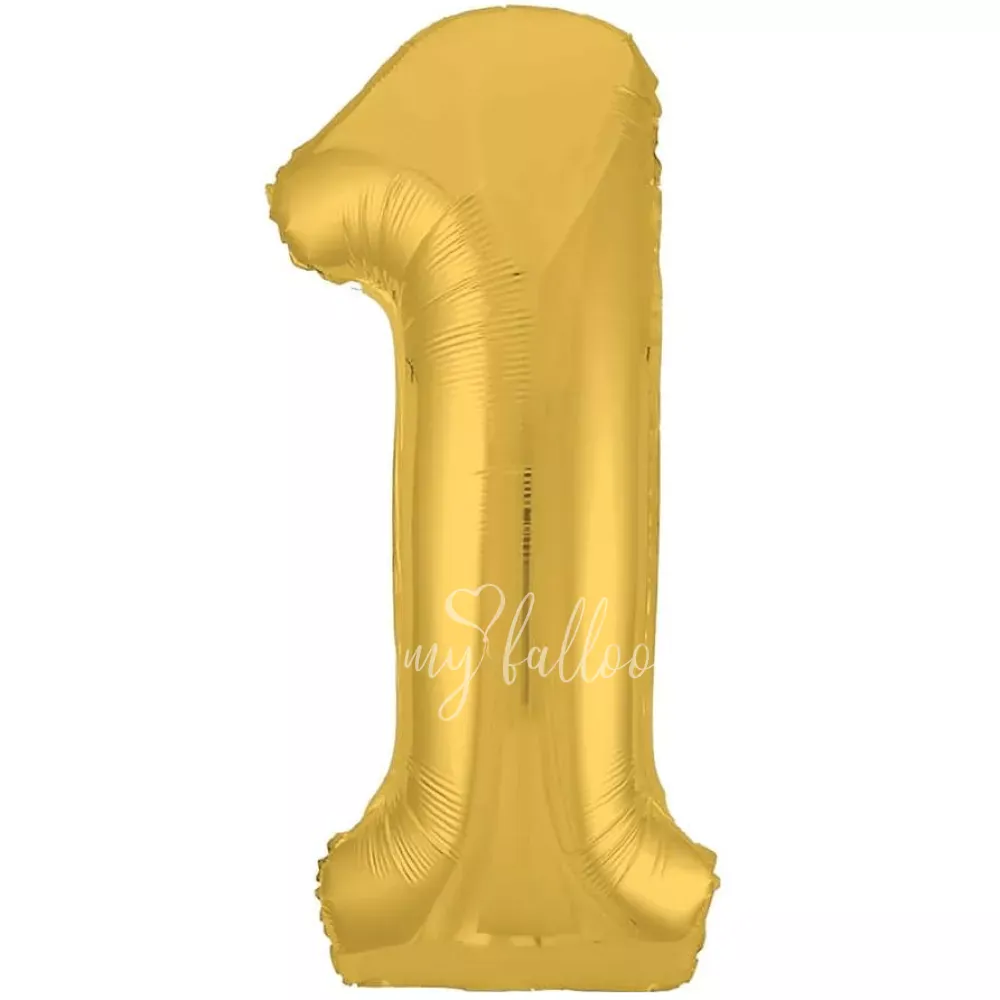 40" Helium foil gloss Gold Number 1 balloon