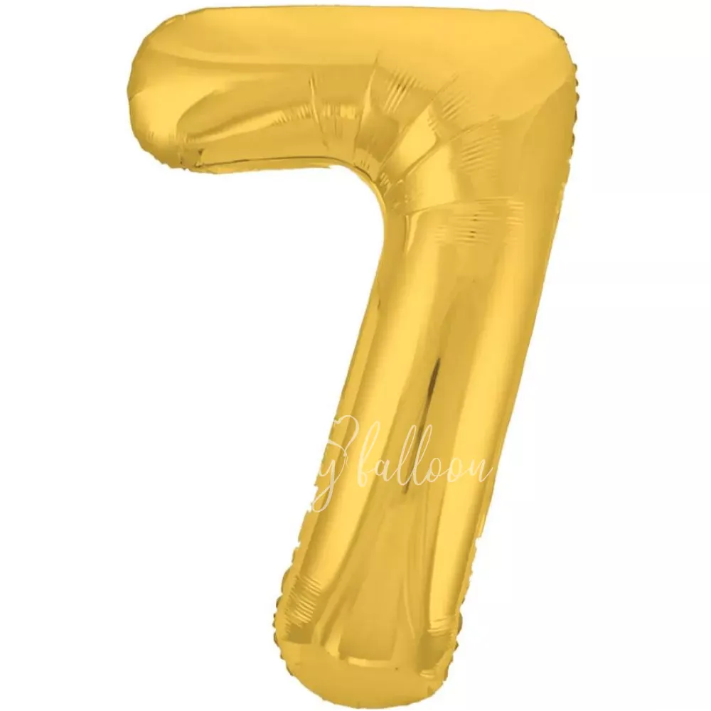 40" Helium foil gloss Gold Number 7 balloon