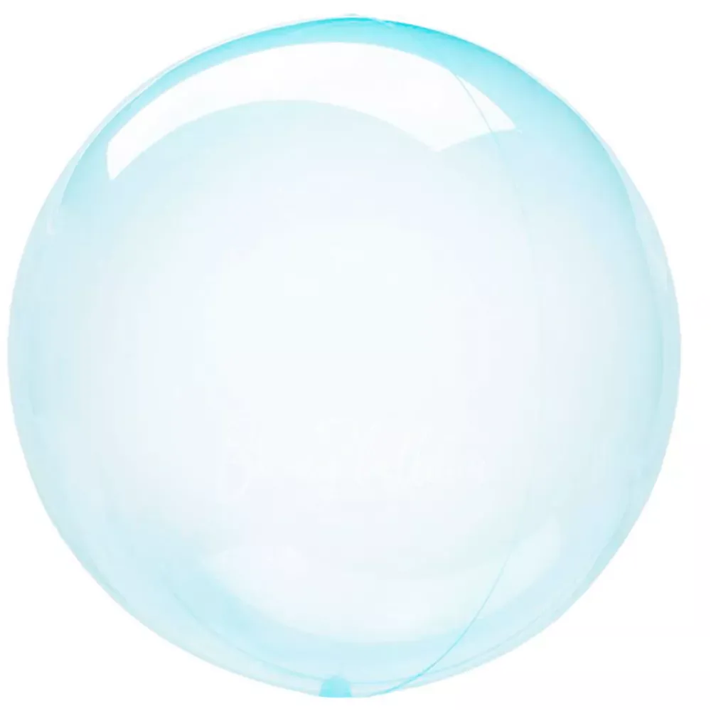 18" Helium foil gloss Transparent Blue 3D Sphere balloon