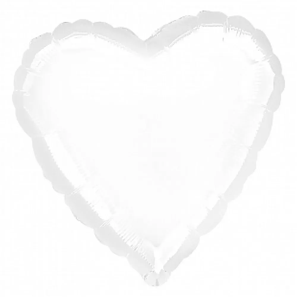 19" Foil Balloons Heart White