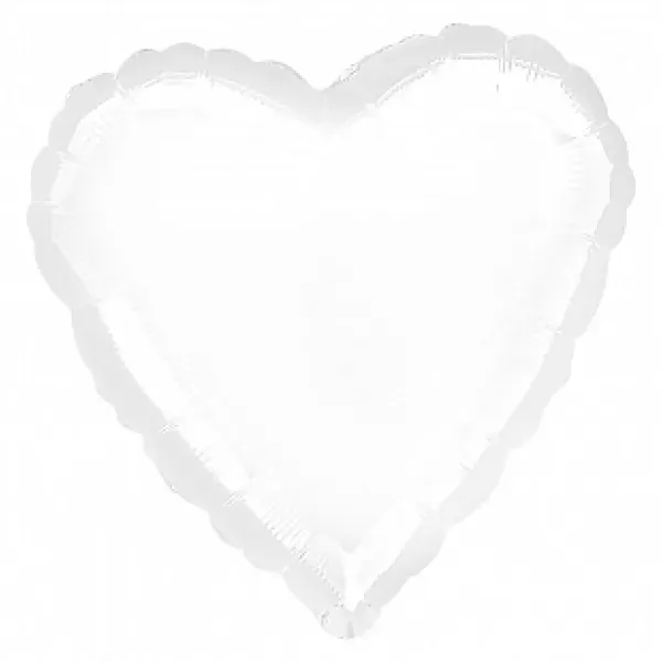 19" Foil Balloons Heart White