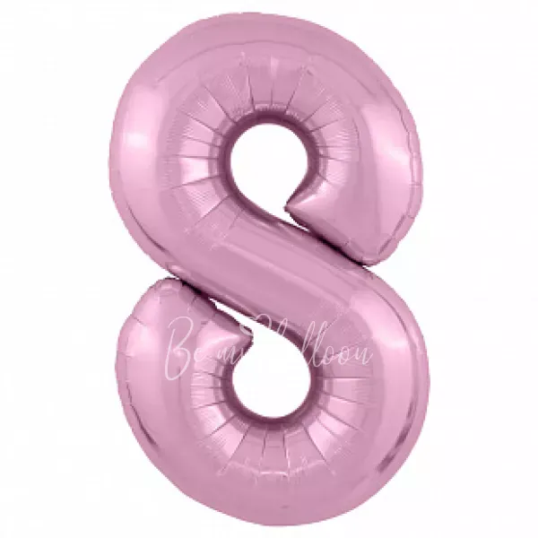 40" Helium foil Flamingo Number 8 balloon