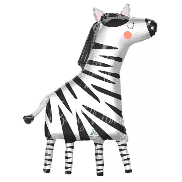 24" Helium foil Zebra balloon