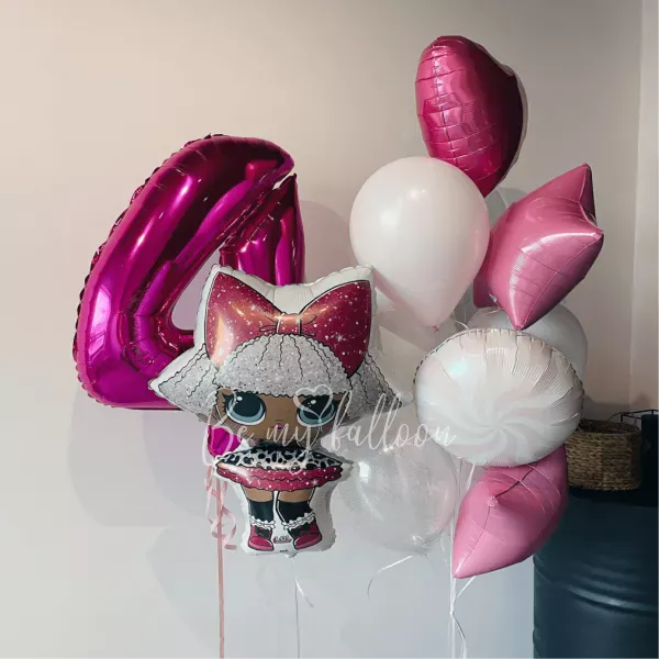 4 Year Old Balloon Bouquet For Girl