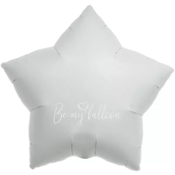 21" Helium foil gloss White Star balloon