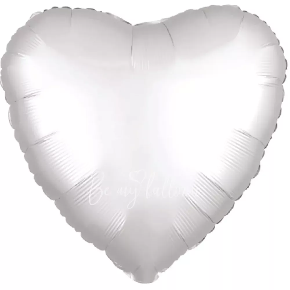 19" Helium foil satin White Heart balloon