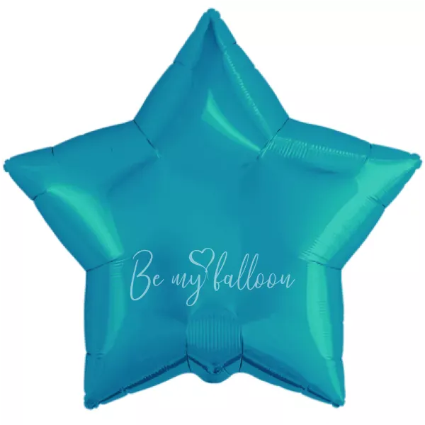 19" Helium foil gloss Turquoise Star balloon
