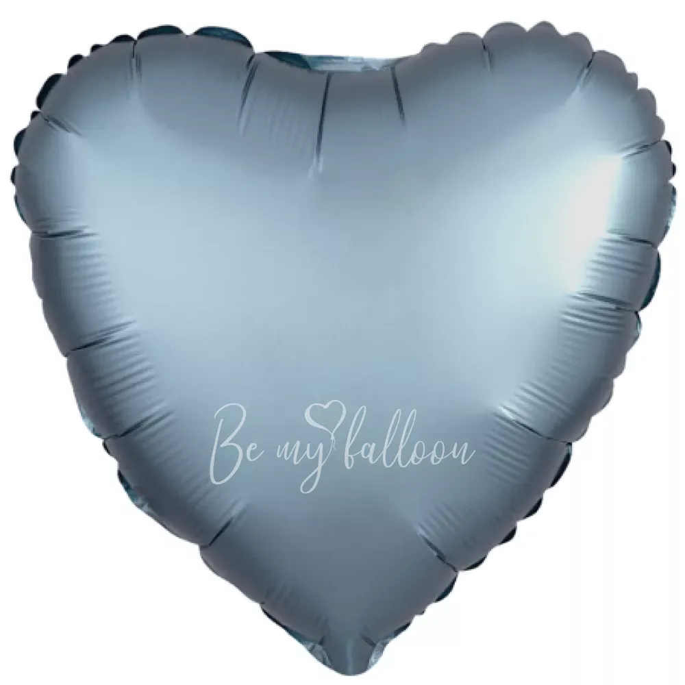 19" Helium foil satin Grey Heart balloon