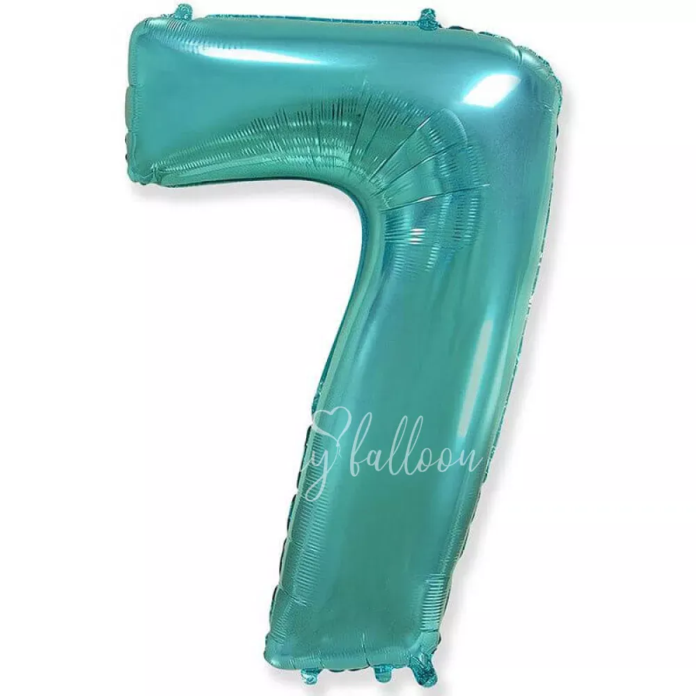 40" Шар из фольги Цифра 7 тиффани глянец