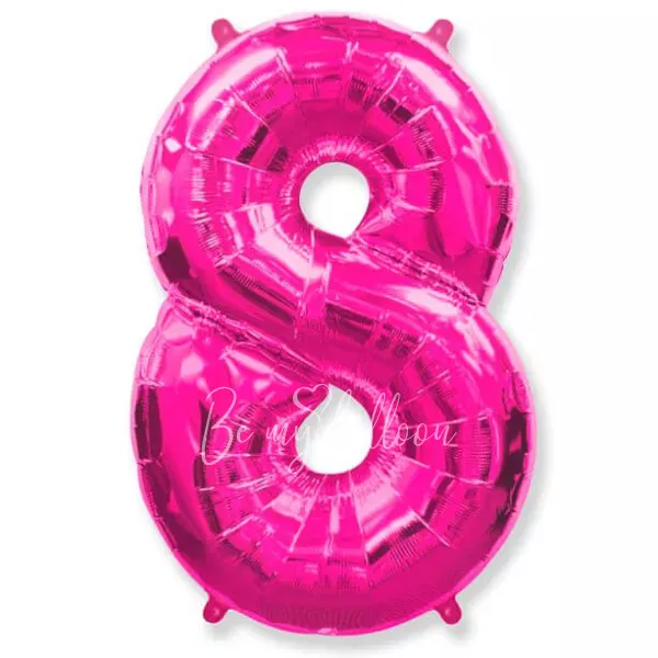40" Helium foil gloss Pink Number 8 balloon