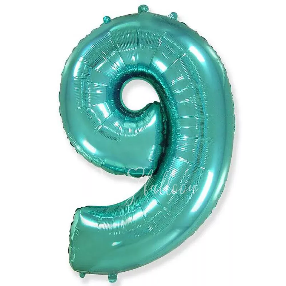 40" Шар из фольги Цифра 9 тиффани глянец