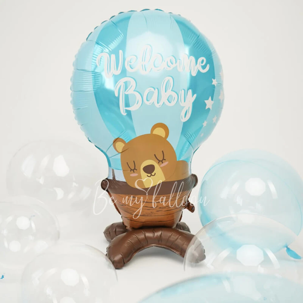 38" Air-filled foil Welcome Baby Pink balloon
