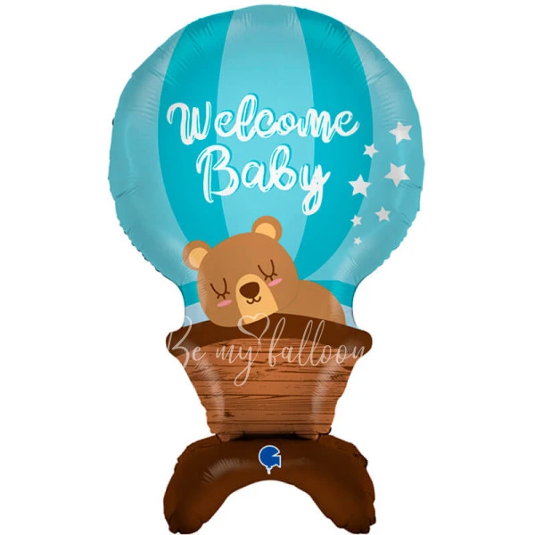 38" Air-filled foil Welcome Baby! balloon