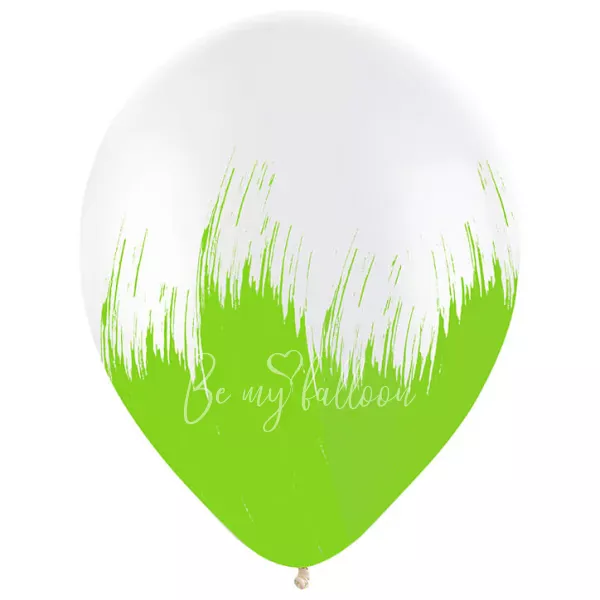 12" Helium Latex Crystal Green Brush Printed balloon