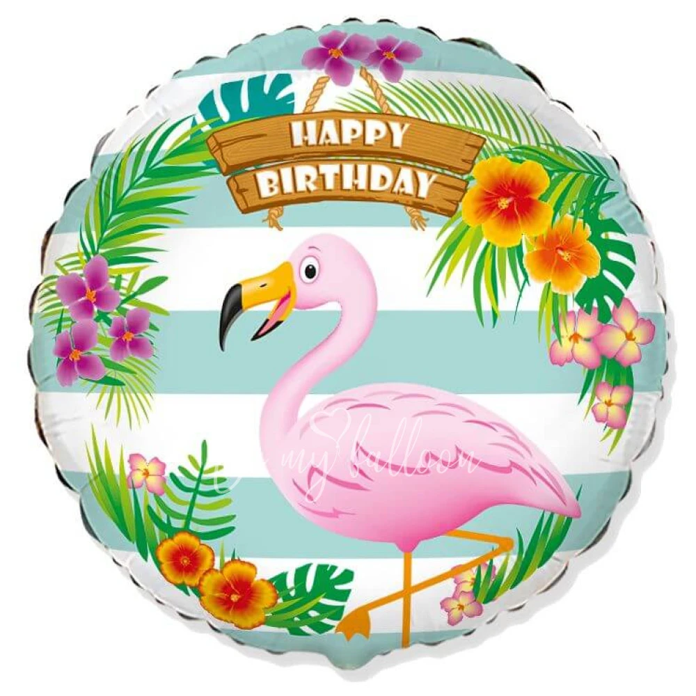 18" Helium foil Birthday Flamingo balloon