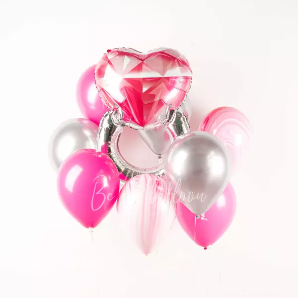 Pink Wedding Ring Balloon Bouquet