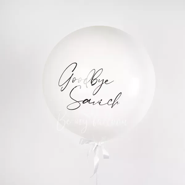 36" Latex White balloon with an inscription 