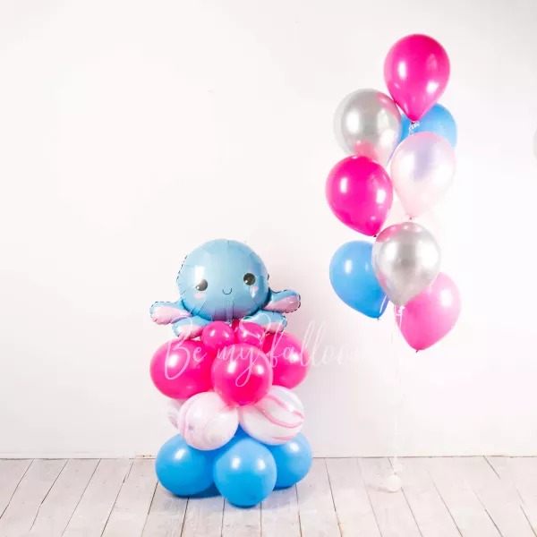 Octopus Balloon Pillar & Bouquet bundle