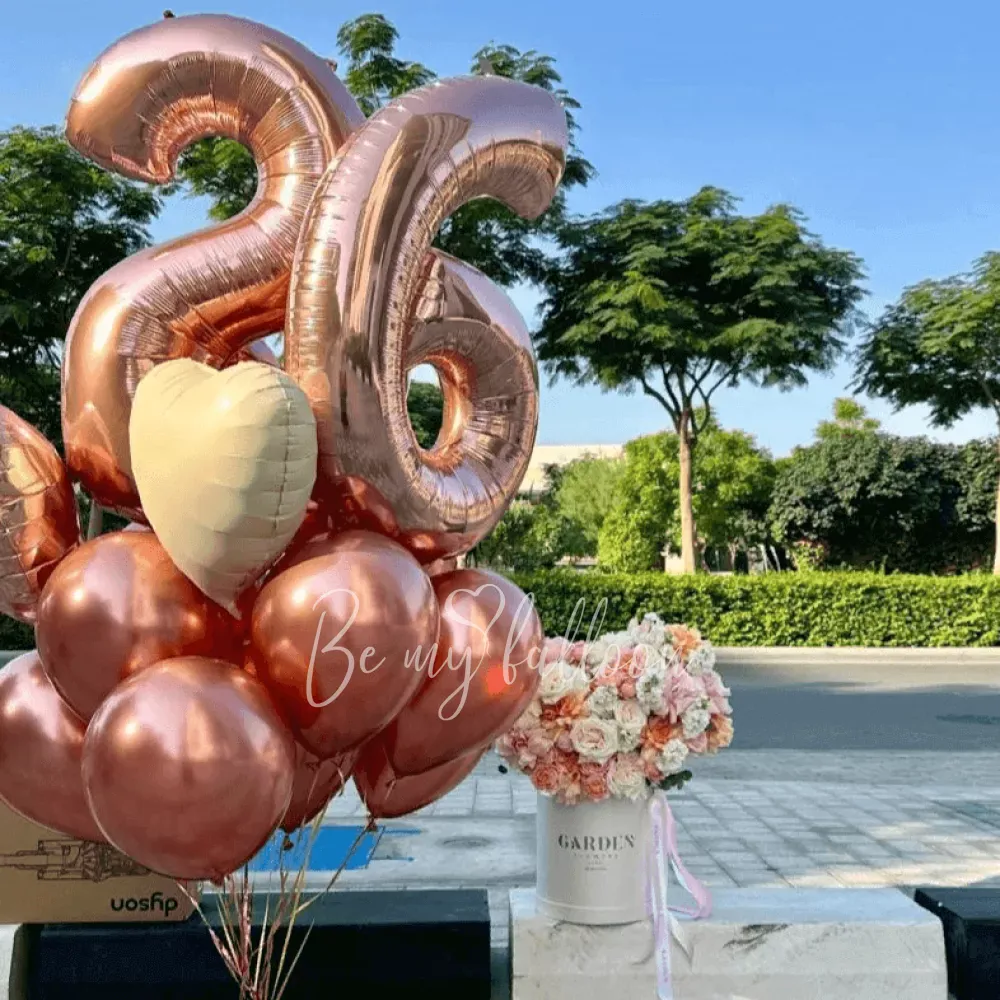 40" Helium foil gloss Rose gold Number 6 balloon