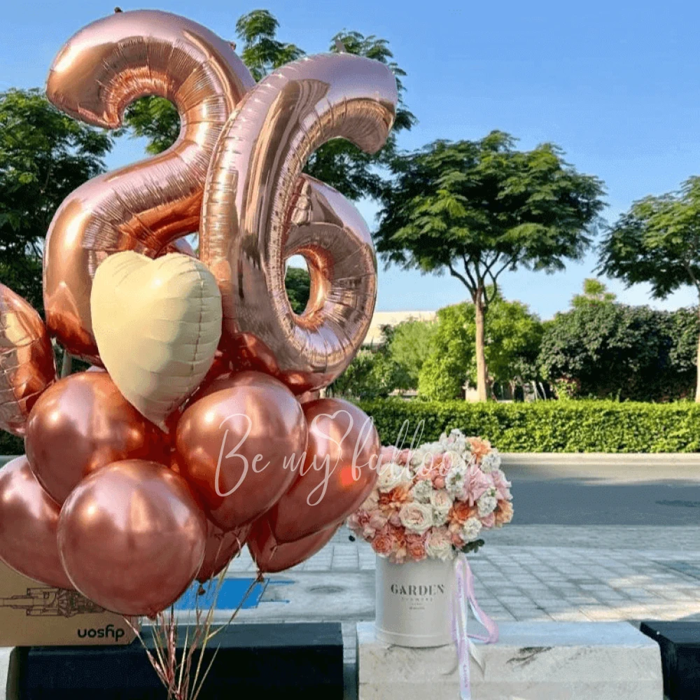 40" Helium foil gloss Rose gold Number 6 balloon