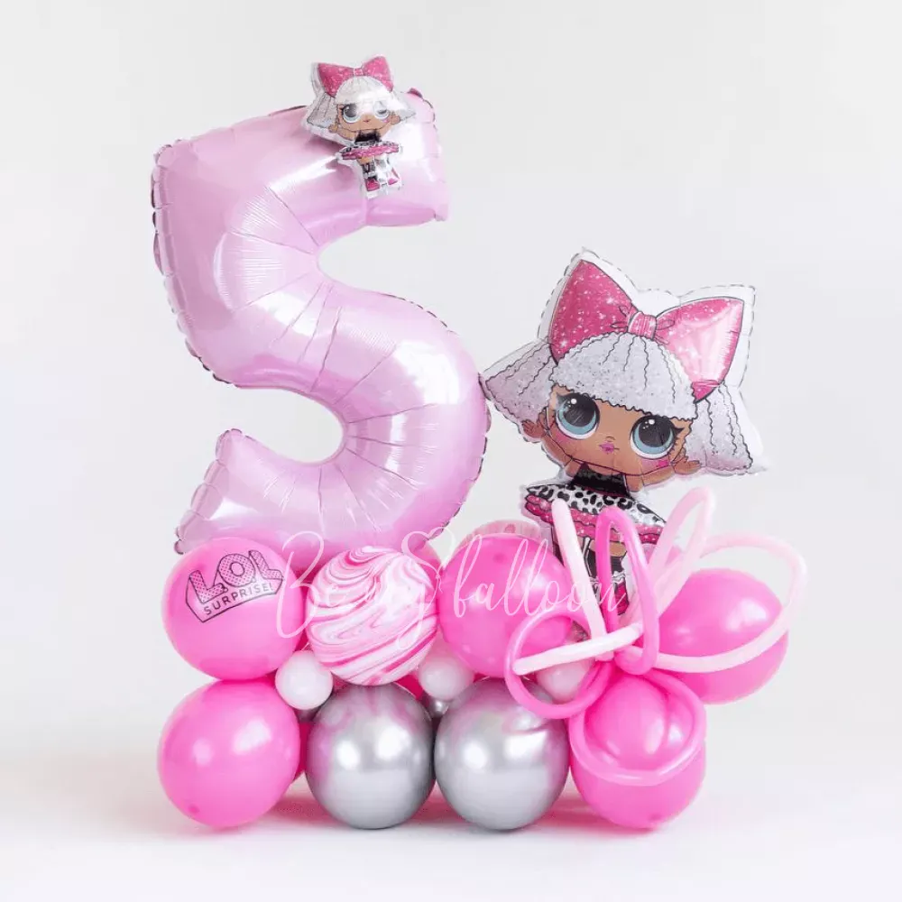 LOL air-filed birthday balloon composition