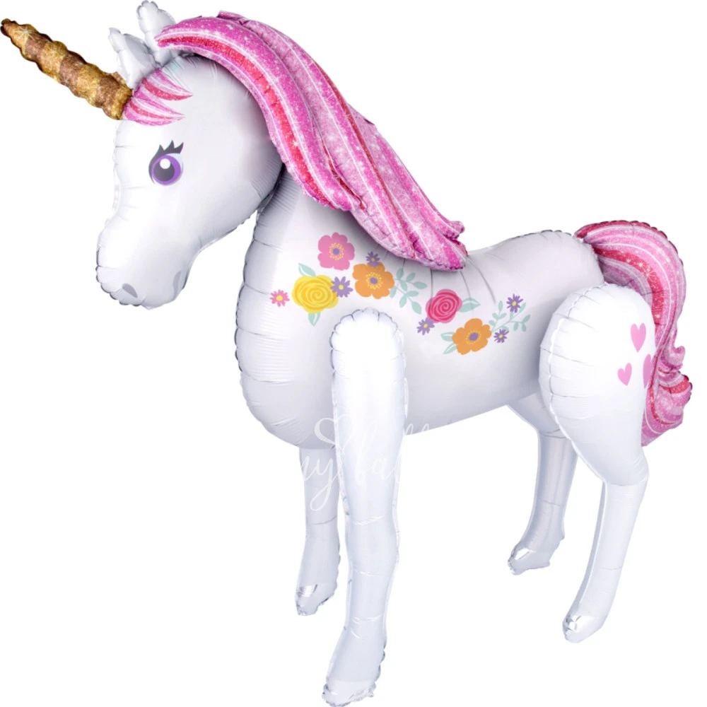 106x116cm Air-filled foil Magical Unicorn Air walker balloon 