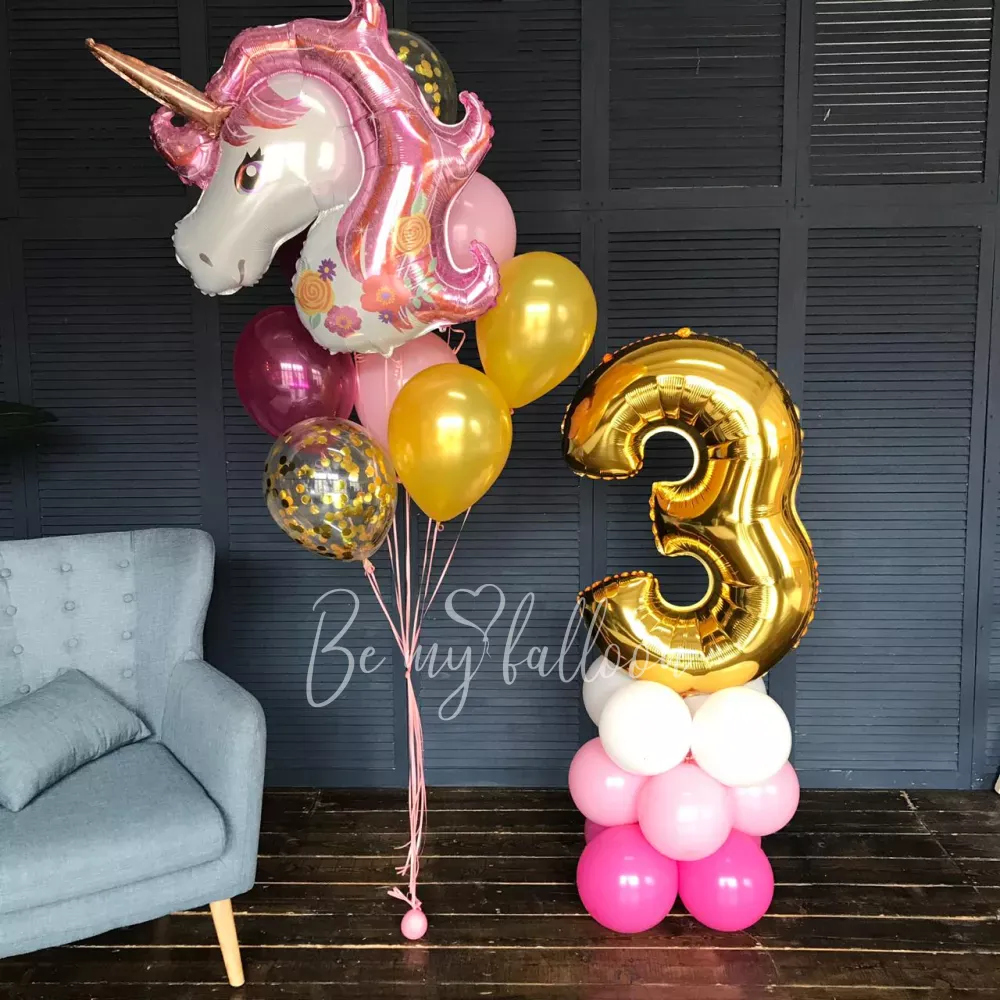 مجموعة بالونات عمر 3 سنوات