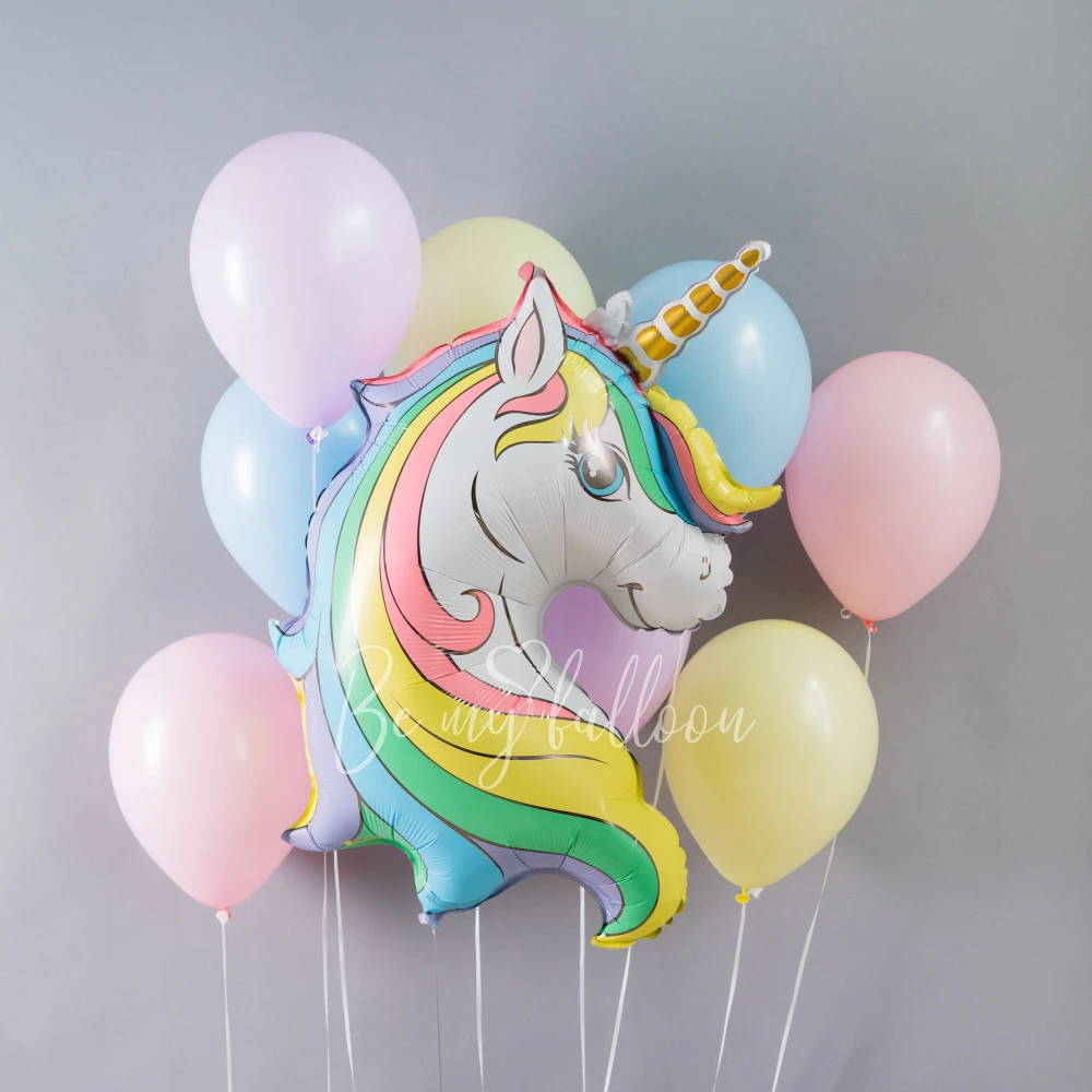 باقة بالونات قوس قزح يونيكورن!