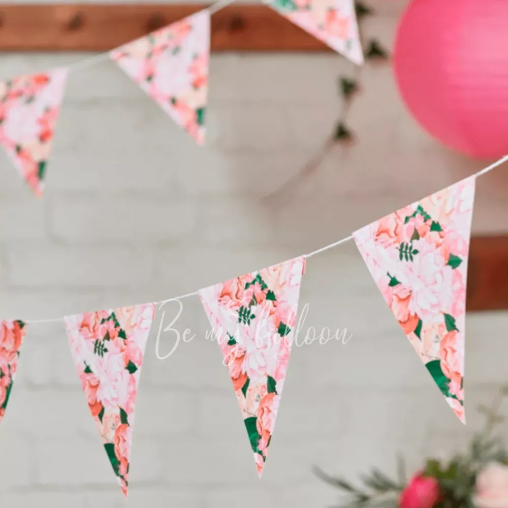Floral paper bunting