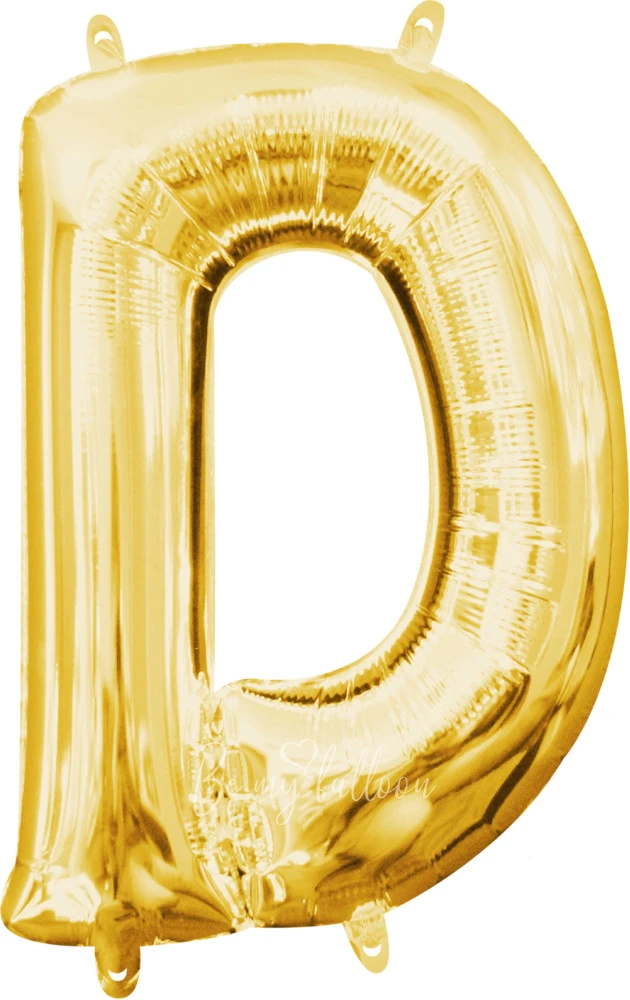 40" Helium foil gloss Gold Letter D balloon