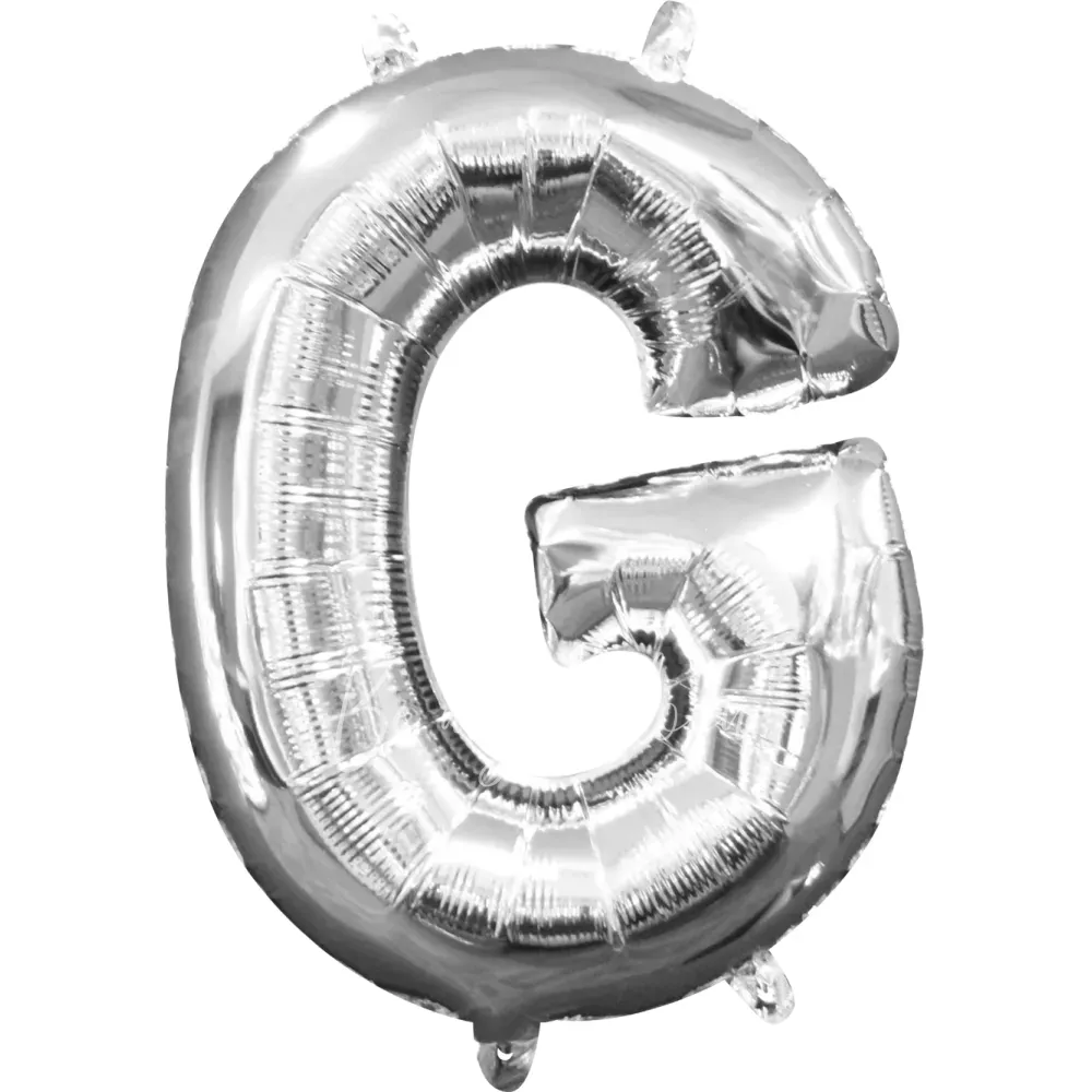 40" Helium foil gloss Silver Letter G balloon