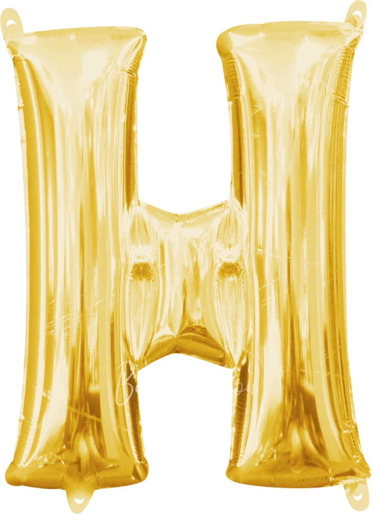 40" Helium foil gloss Gold Letter H balloon