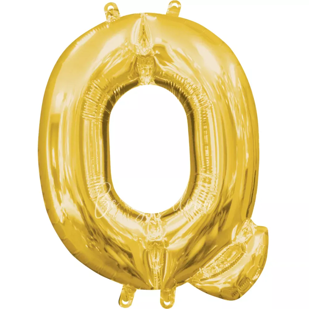 40" Helium foil gloss Gold Letter Q balloon
