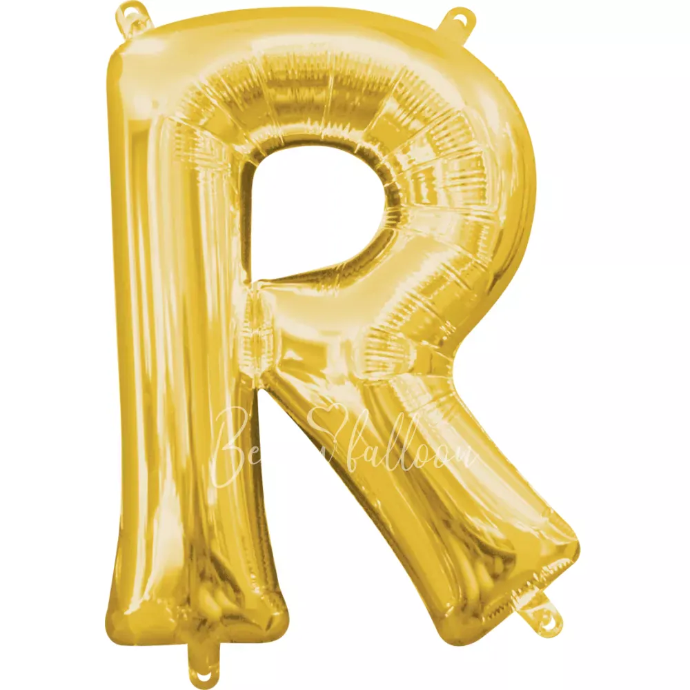 40" Helium foil gloss Gold Letter R balloon