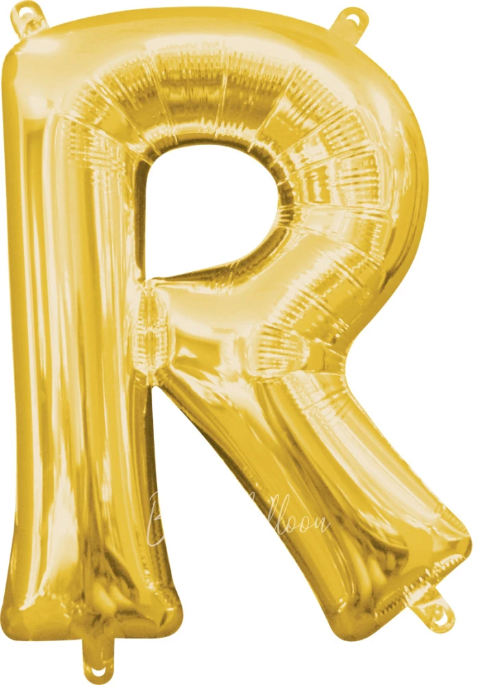 40" Helium foil gloss Gold Letter R balloon