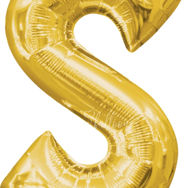40" Helium foil gloss Gold Letter S balloon