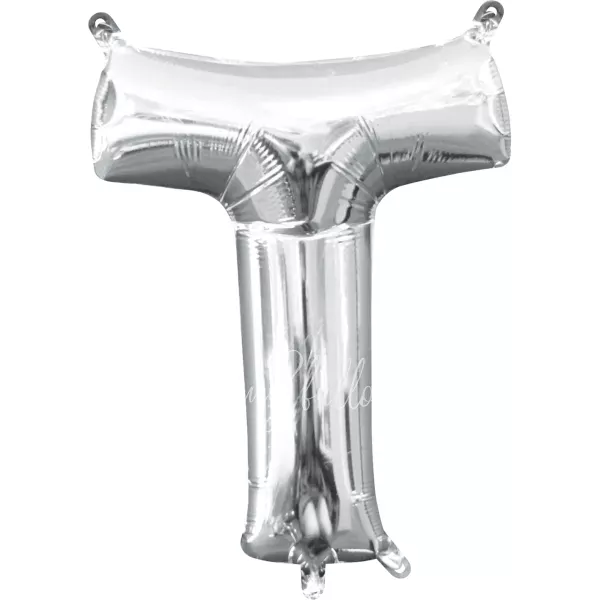 40" بالون هيليوم فويل حرف T اللون فضي لامع