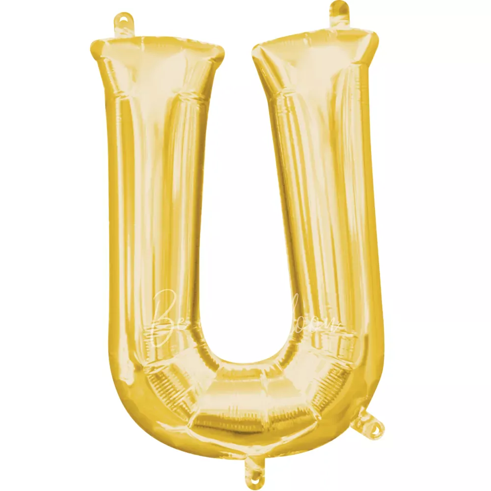 40" Helium foil gloss Gold Letter U balloon