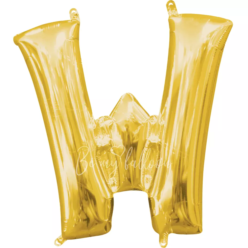 40" Helium foil gloss Gold Letter W balloon