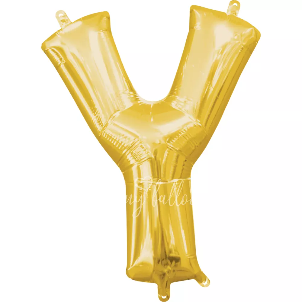40" Helium foil gloss Gold Letter Y balloon