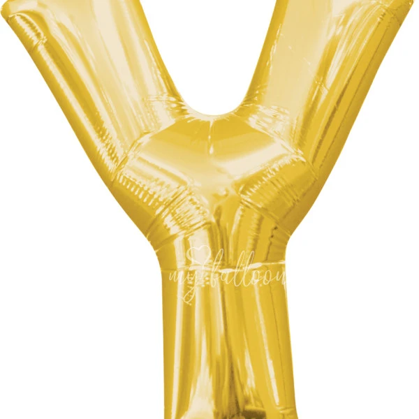 40" Helium foil gloss Gold Letter Y balloon
