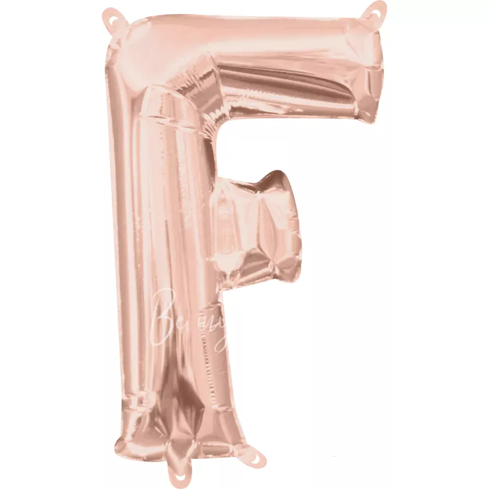 40" Helium foil gloss Rose gold Letter F balloon