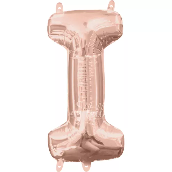 40" بالون هيليوم فويل حرف I اللون ذهبي روز لامع