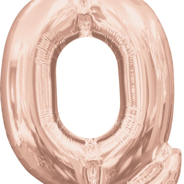 40" Helium foil gloss Rose gold Letter Q balloon