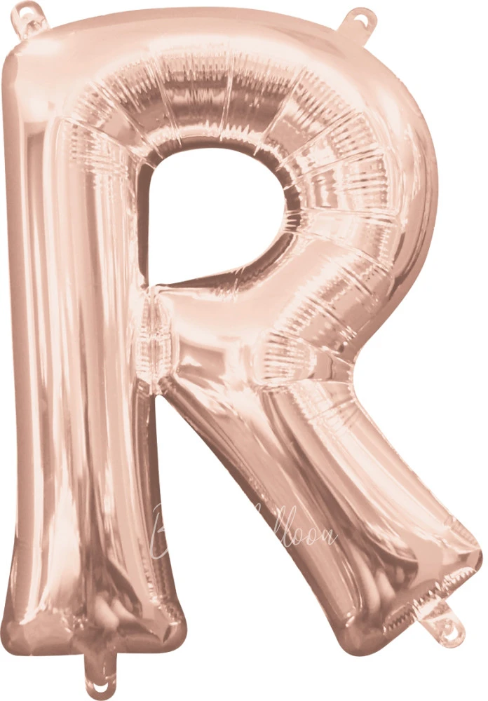 40" Helium foil gloss Rose gold Letter R balloon