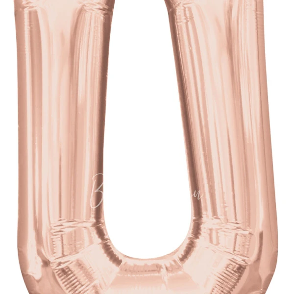 40" Helium foil gloss Rose gold Letter U balloon